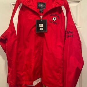 Charles River Apparel Red Soccer XL Windbreaker Jacket with White Accents